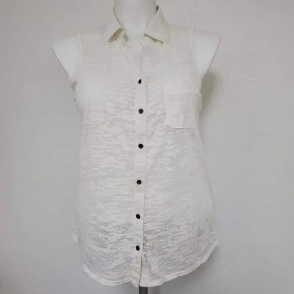 Vanity Tops - VANITY | White Burnout Collared Lattice Tank